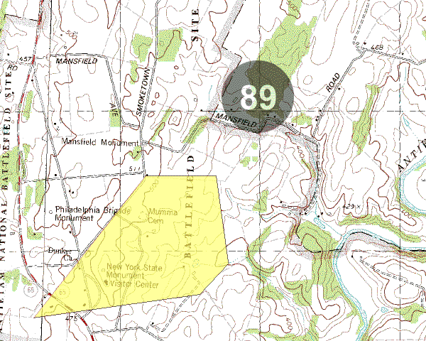 Topographic map showing Anderson's Delight